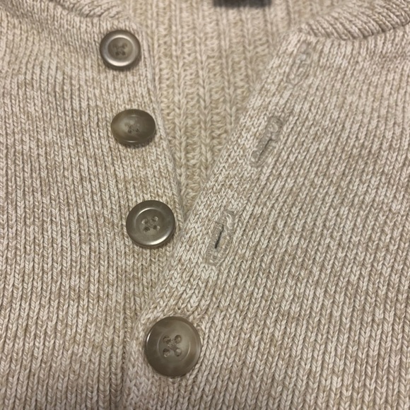 Eddie Bauer L Tall  Heavy Ribbed Knit Fisherman Sweater Outdoor Cream - Picture 8 of 10